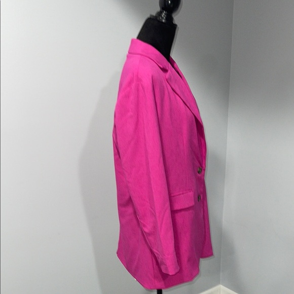 A New Day Women's Hot Pink Blazer jacket size small oversized fit two button NEW - Picture 5 of 14